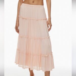 NWT Aritzia Damasque Long Skirt Pink Size 2XS